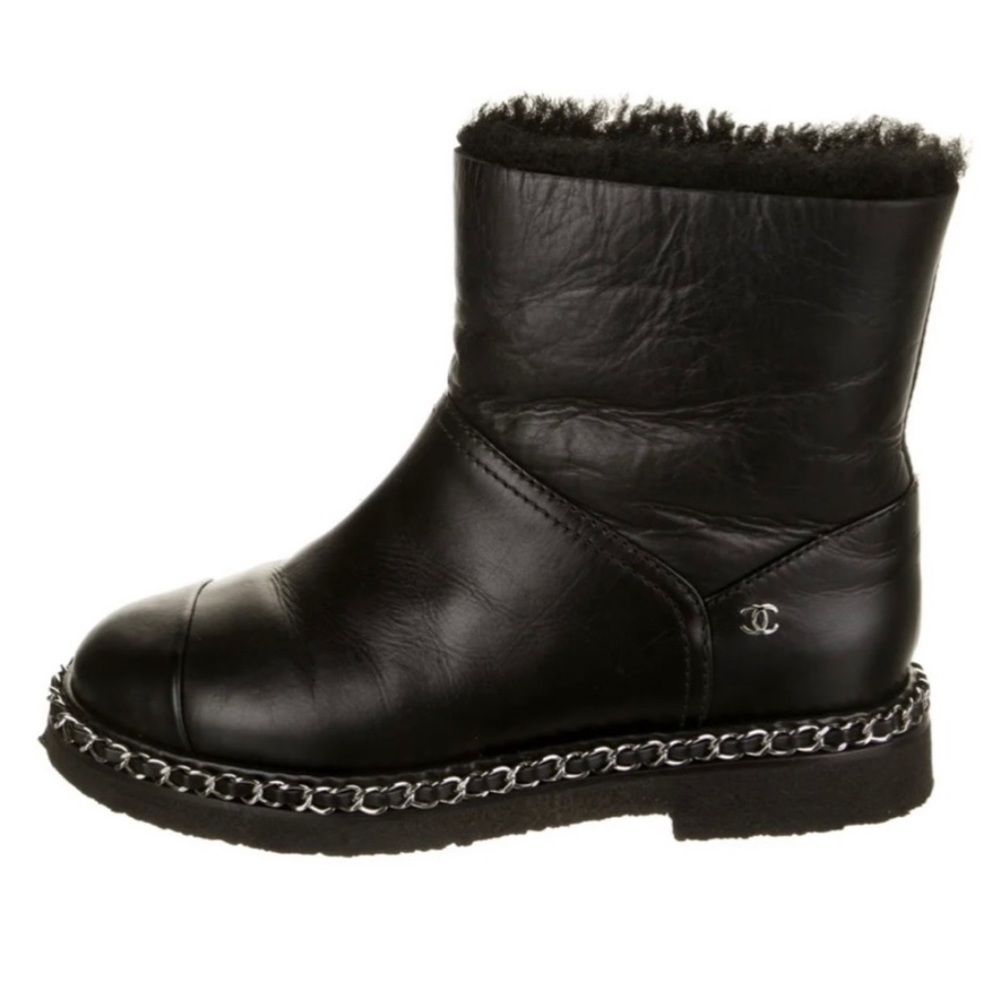 CHANEL Black Combat & Moto Boots